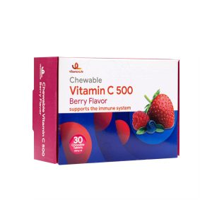 قرص جویدنی ویتامین C 500 میلی گرم ویتامین لایف 30 عدد